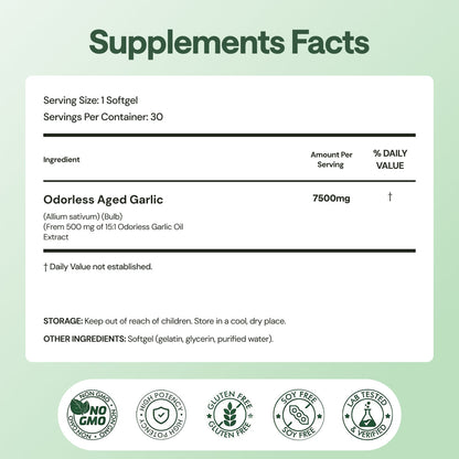 Aged Garlic Extract - 7500mg Odorless Softgels